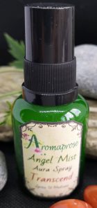 Transcend Aura and Pillow Spray in green atomiser bottle