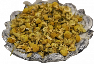 a dish of dried chamomile