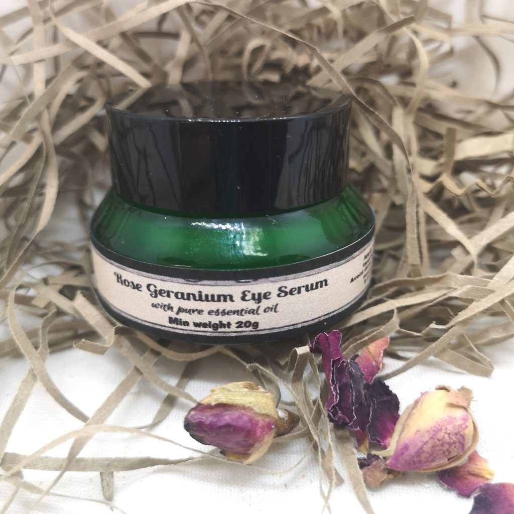 Eye Serum in green glass jar