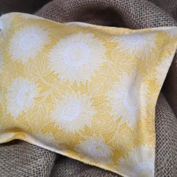 Aromaprose Herbal Pillow yellow reverse side of yellow herbal pillow