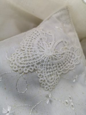 butterfly applique on sleep pillow