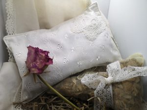 A white herbal sleep pillow