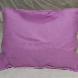 Aromaprose Herbal Pillow pink back of floral herbal pillow