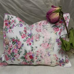 Herbal pillow with pink floral fabric