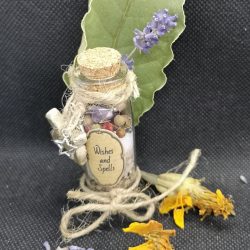 spell jar with bayleaf