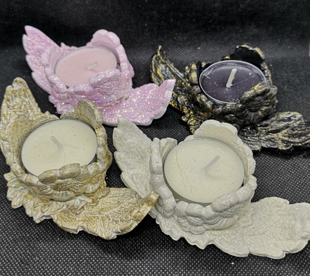 Angel Wings Tealight holders various colours