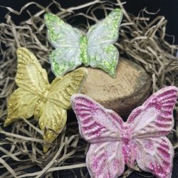 Handmade butterfly trinket dishes pink yellow and green