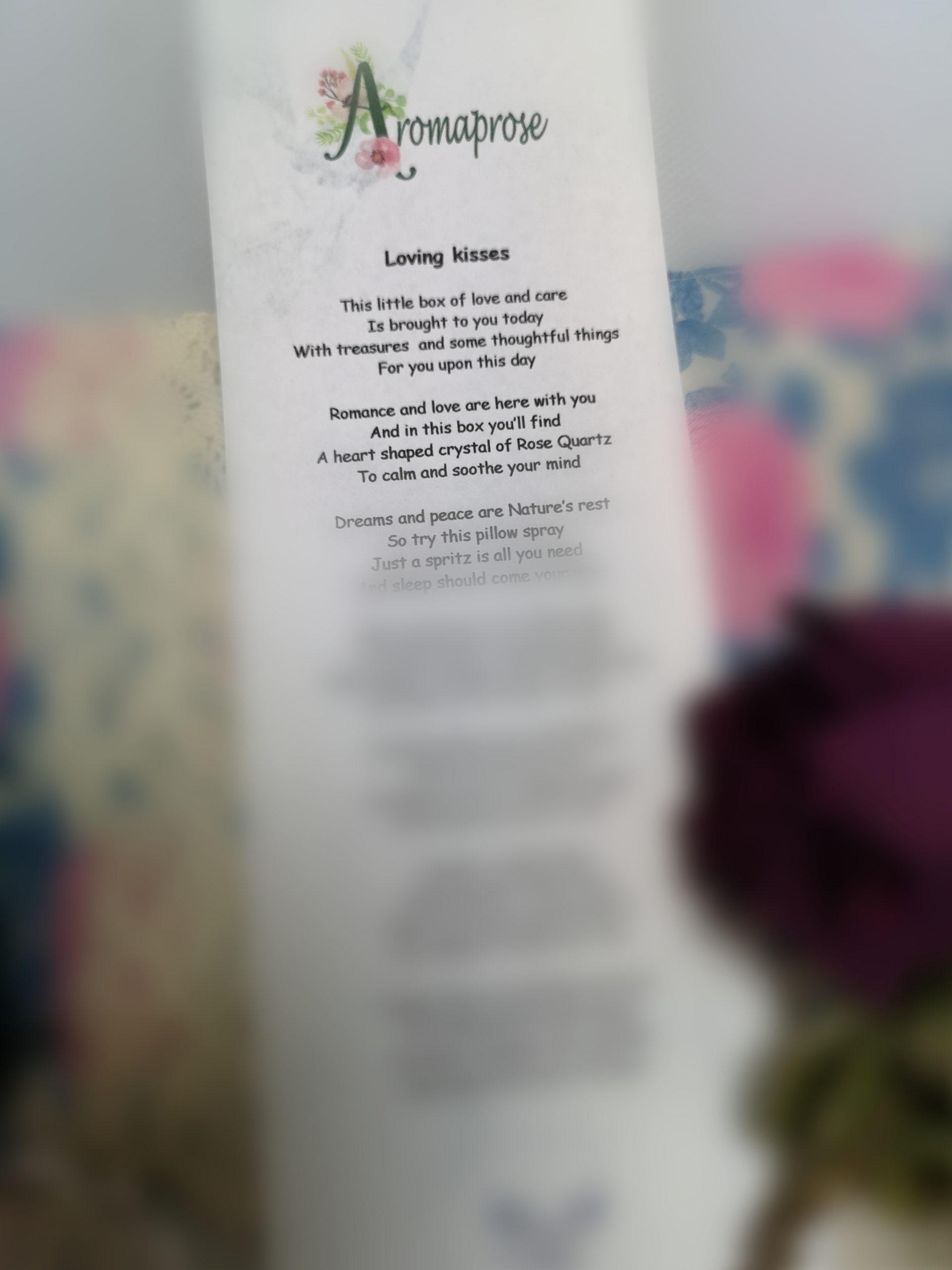 Love and Romane poem from Aromaprose blurred