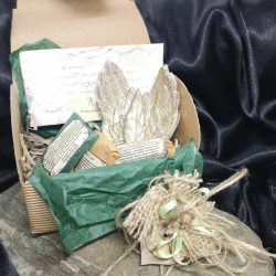 a collection of crystals in a box