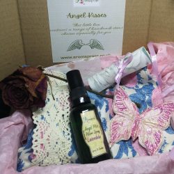 Interior of pink Mothers Day Gift box