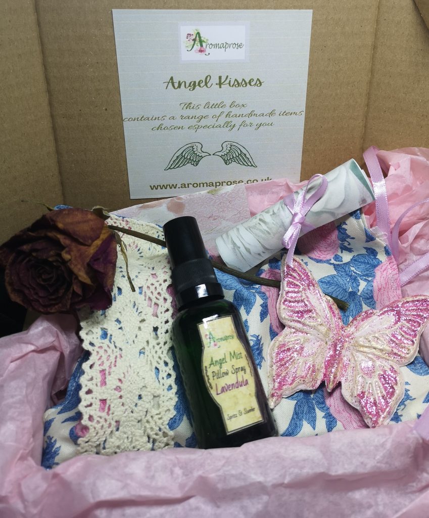 Interior of pink Mothers Day Gift box