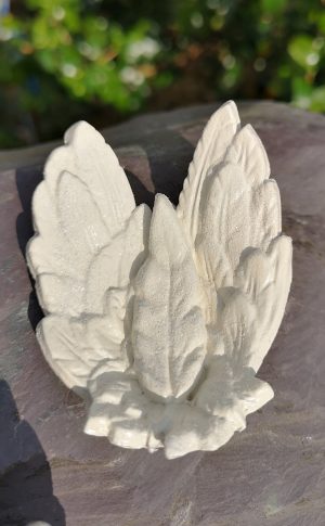 White sparkly Angel Wings trinket dish