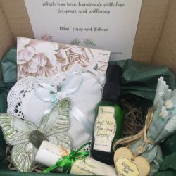 A gift box with calm and wellbeing items