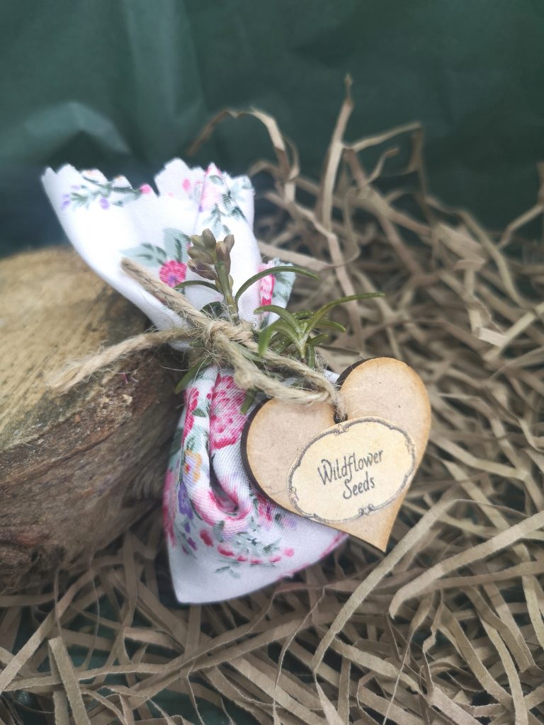 A pouch of wildflower seeds