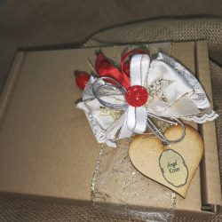 An eco kraft Christmas themed gift box