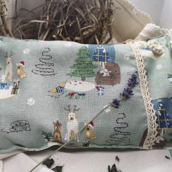Green Christmas themed herbal pillow