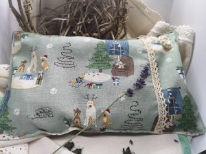 Green Christmas themed herbal pillow