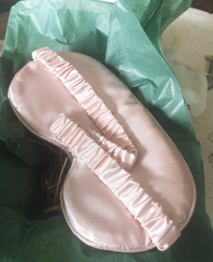 sateen eyemask peach coloured